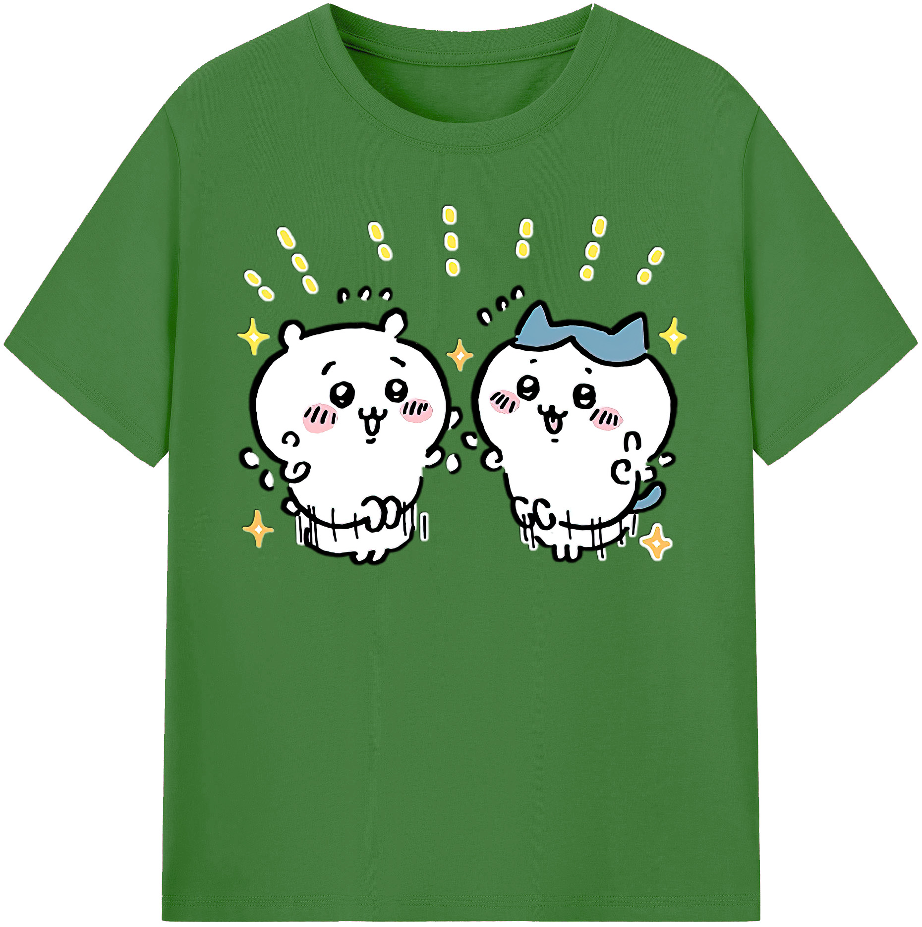 （画像用） ちいかわ ハチワレ Chii-kawa hachiware レディースカジュアルプリントTシャツ（綿100％）